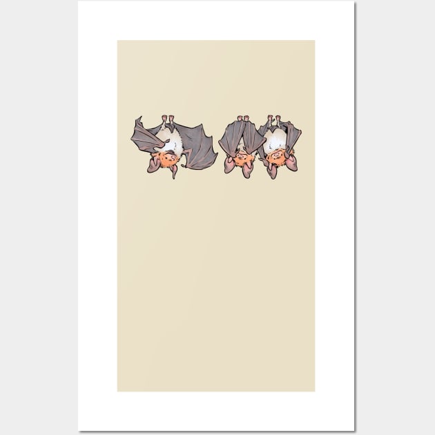 Three greater mouse-eared bats Wall Art by HenriekeG